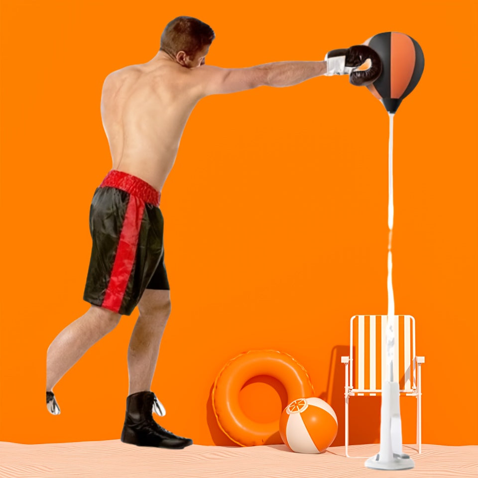 130.0-160cm Height Adjustable Punching Bag with Sturdy Frame, Strong Suction Cups & Orange/Black Design - Indoor Fitness Sandbag for Agility Training, Holiday Gift (Christmas, Valentine's Day), Boxing Ball, Reflective Trainin
