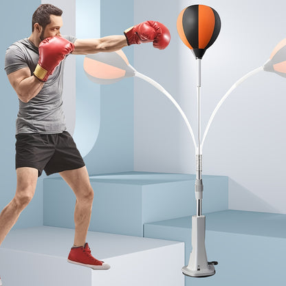 130.0-160cm Height Adjustable Punching Bag with Sturdy Frame, Strong Suction Cups & Orange/Black Design - Indoor Fitness Sandbag for Agility Training, Holiday Gift (Christmas, Valentine's Day), Boxing Ball, Reflective Trainin